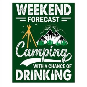 Camping theme tin sign